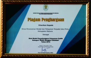 Read more about the article DAPAT PENGHARGAAN, DPMPTSP NATUNA MENUJU PELAYANAN PRIMA